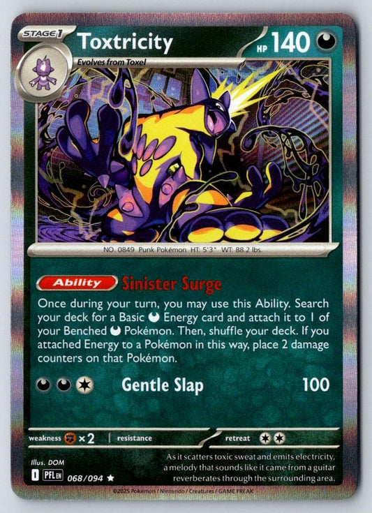 Toxtricity 068/094 Rare Phantasmal Flames Pokemon Holo Near Mint