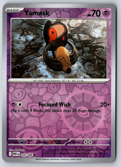 Yamask 039/086 Common White Flare Pokemon Reverse Holo Near Mint