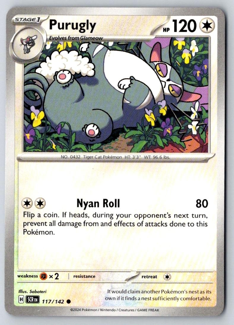 Purugly 117/142 Common Stellar Crown Pokemon Near Mint