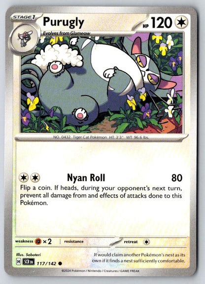Purugly 117/142 Common Stellar Crown Pokemon Near Mint