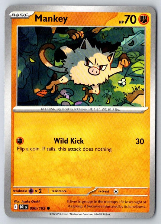 Mankey 090/182 Common Destined Rivals Pokemon Near Mint