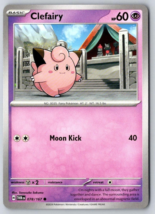 Clefairy 078/167 Common Twilight Masquerade Pokemon Near Mint