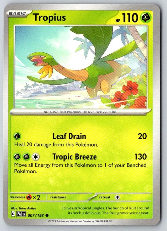 Tropius 007/193 Common Paldea Evolved Pokemon Near Mint