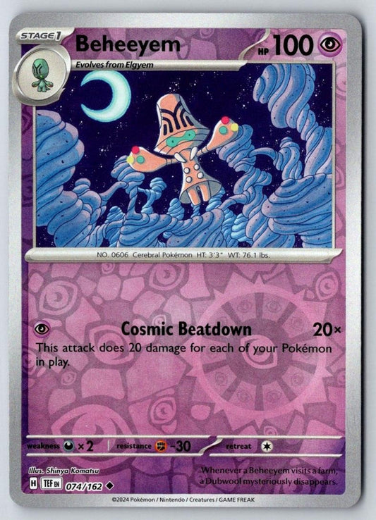 Beheeyem 074/162 Uncommon Temporal Forces Pokemon Near Mint