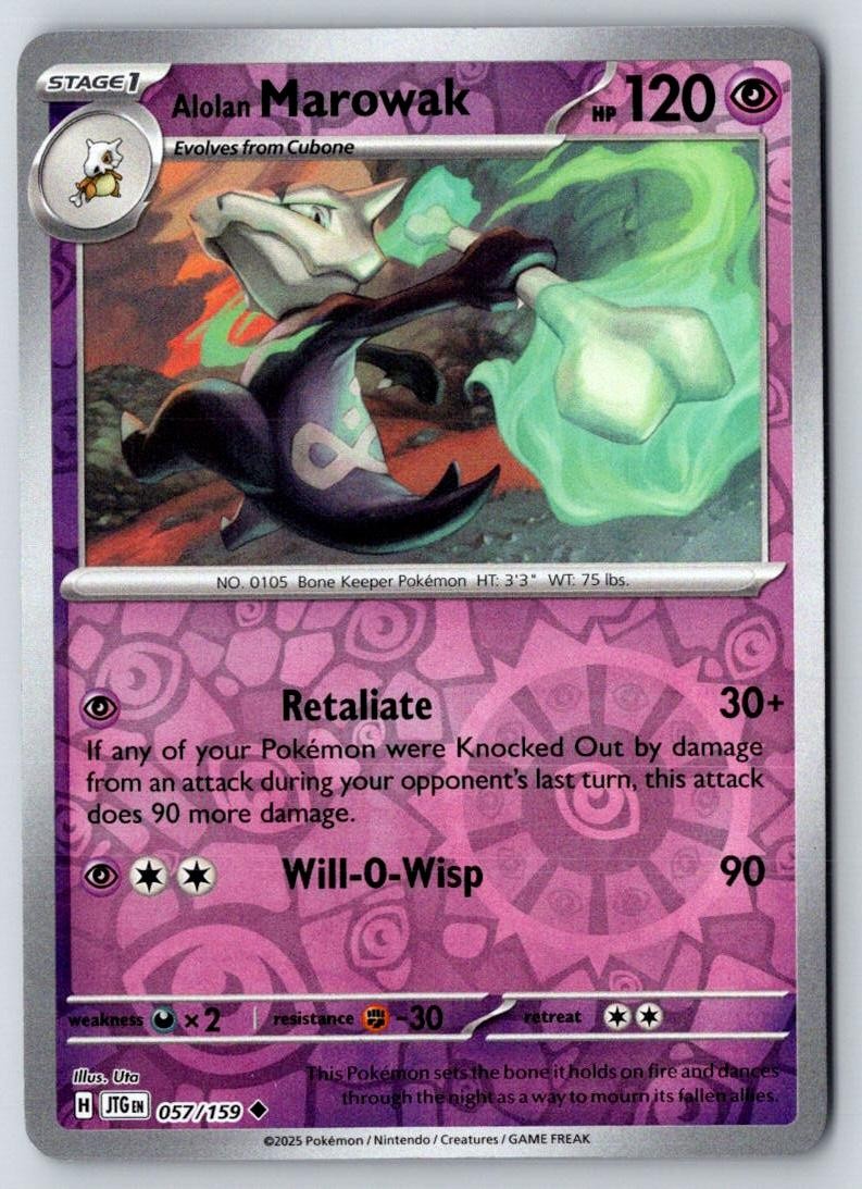 Alolan Marowak 057/159 Uncommon Journey Together Pokemon Near Mint