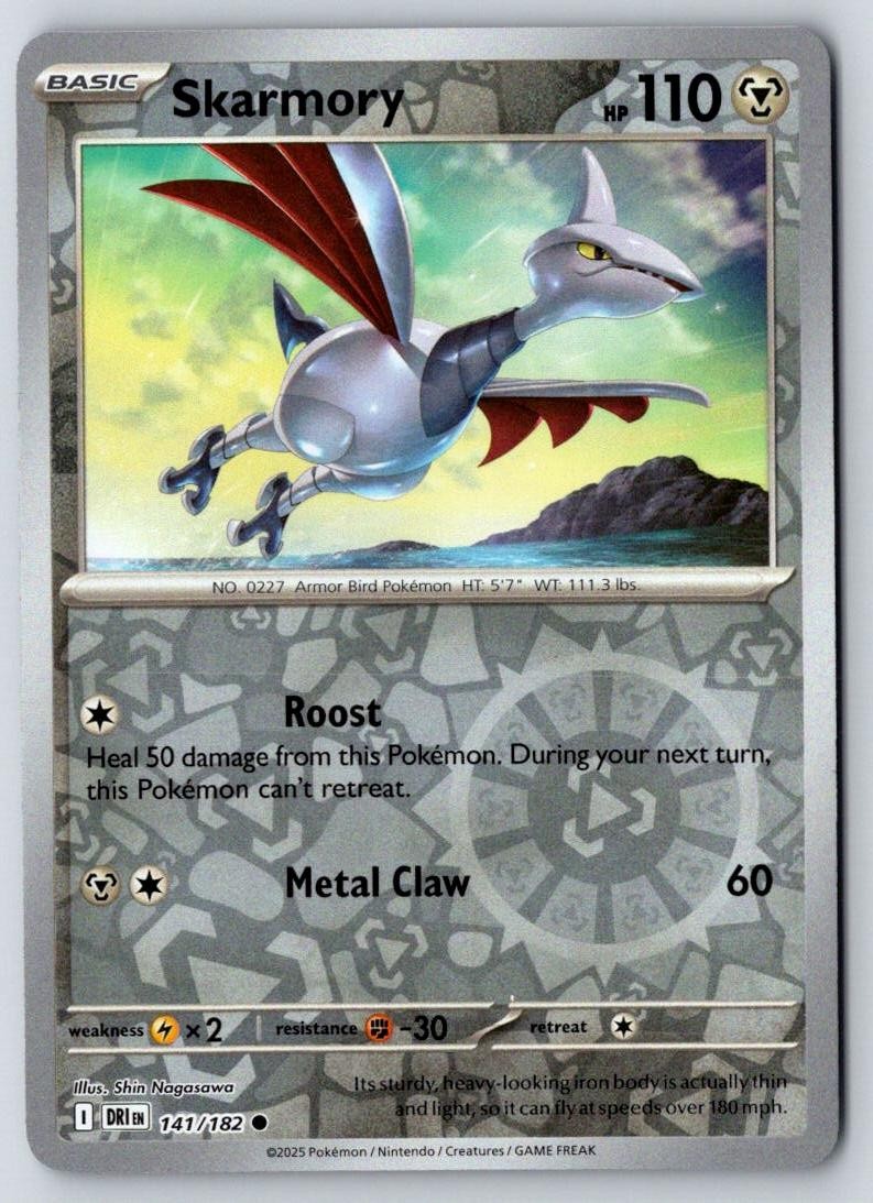 Skarmory 141/182 Common Destined Rivals Pokemon Near Mint