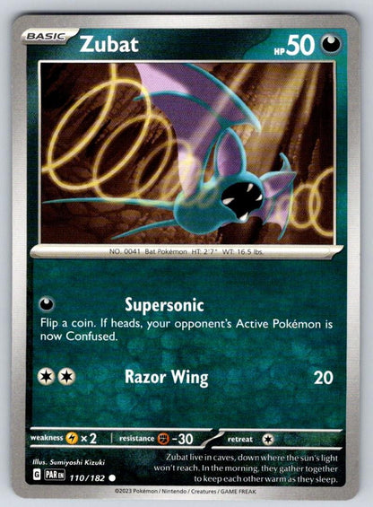 Zubat 110/182 Common Paradox Rift Pokemon Near Mint