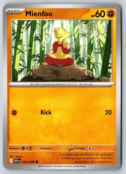 Mienfoo 052/086 Common White Flare Pokemon Near Mint