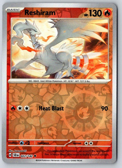Reshiram 22/142 Uncommon Stellar Crown Pokemon Reverse Holo Near Mint