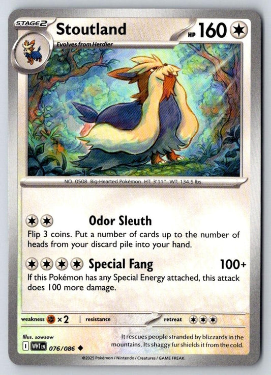 Stoutland 076/086 Uncommon White Flare Pokemon Near Mint