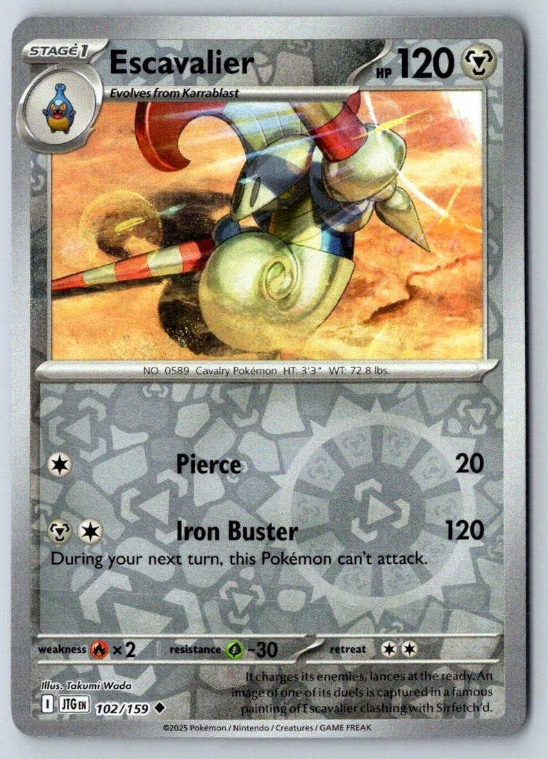 Escavalier 102/159 Uncommon Journey Together Pokemon Near Mint