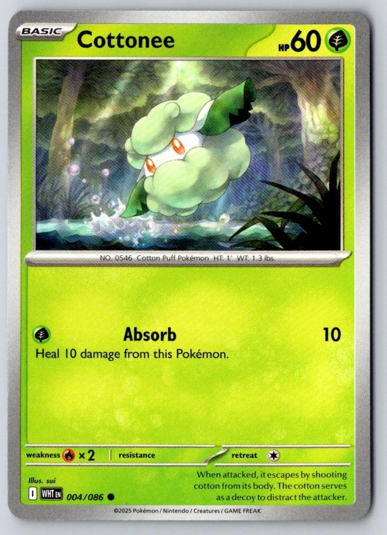 Cottonee 004/086 Common White Flare Pokemon Near Mint