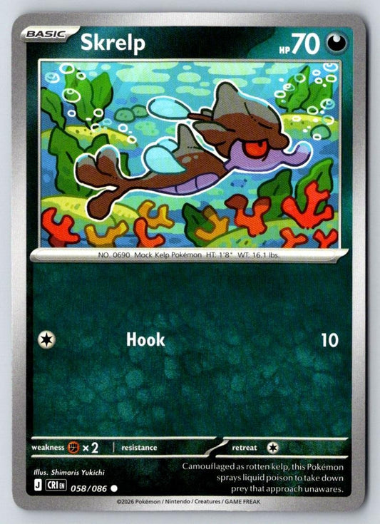 Skrelp 058/086 Common Chaos Rising Pokemon Near Mint