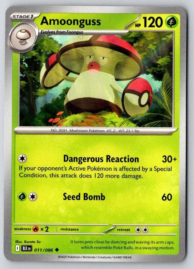 Amoonguss 011/086 Uncommon Black Bolt Pokemon Near Mint