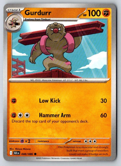 Gurdurr 048/086 Common Black Bolt Pokemon Near Mint