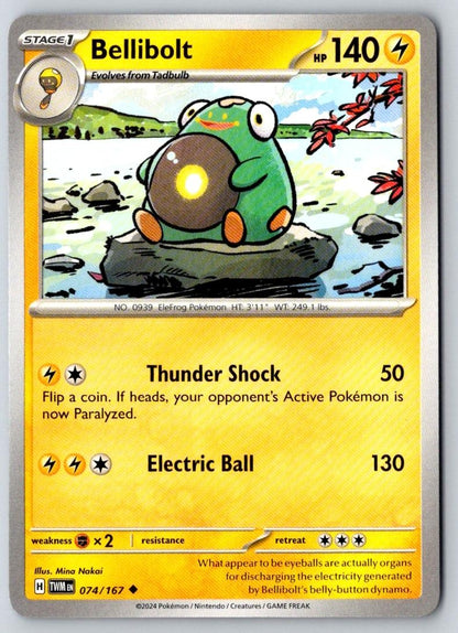 Bellibolt 074/167 Uncommon Twilight Masquerade Pokemon Near Mint