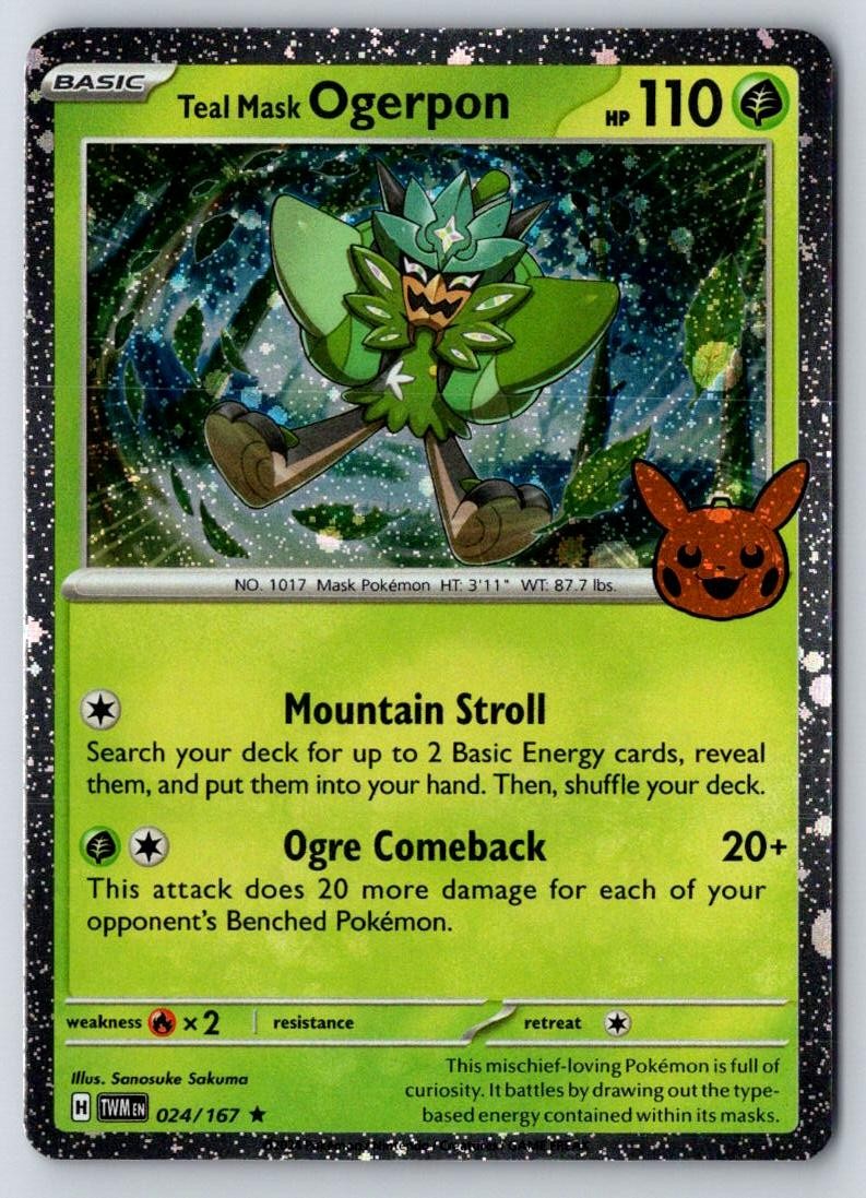 Teal Mask Ogerpon (Cosmos Holo) 024/167 Trick or Trade BOOster 2024 Pokemon NM