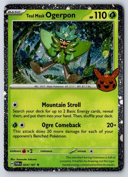 Teal Mask Ogerpon (Cosmos Holo) 024/167 Trick or Trade BOOster 2024 Pokemon NM