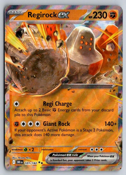 Regirock ex 101/182 Double Rare Destined Rivals Pokemon Near Mint