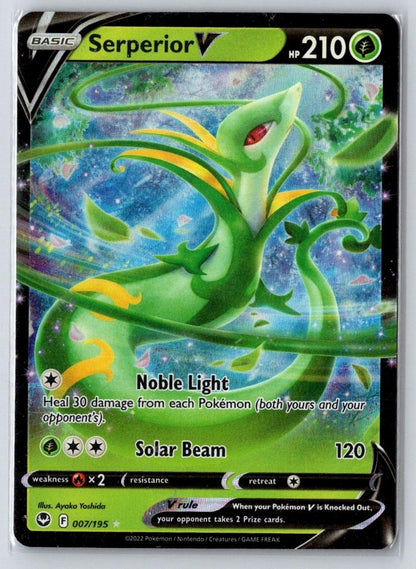 Serperior V 007/195 Holo V Rare Silver Tempest Pokemon Near Mint