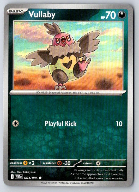 Vullaby 063/086 Common White Flare Pokemon Near Mint