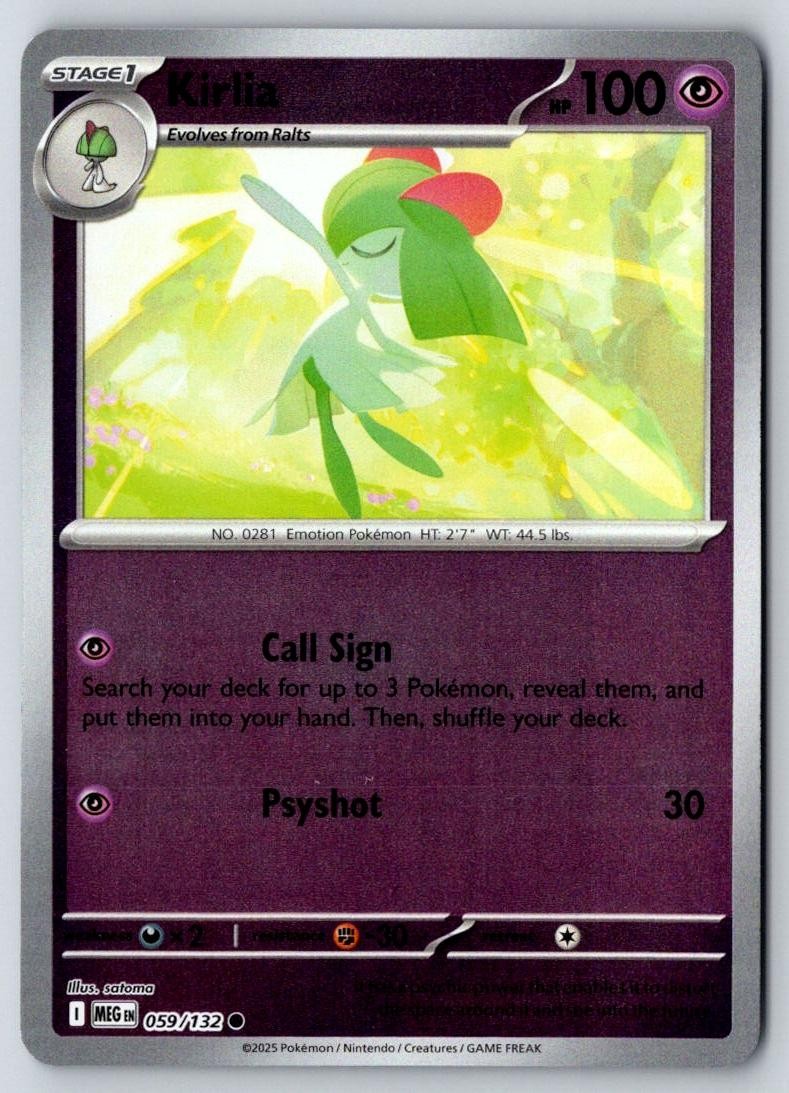 Kirlia 059/132 Common Mega Evolution Pokemon Reverse Holo Near Mint