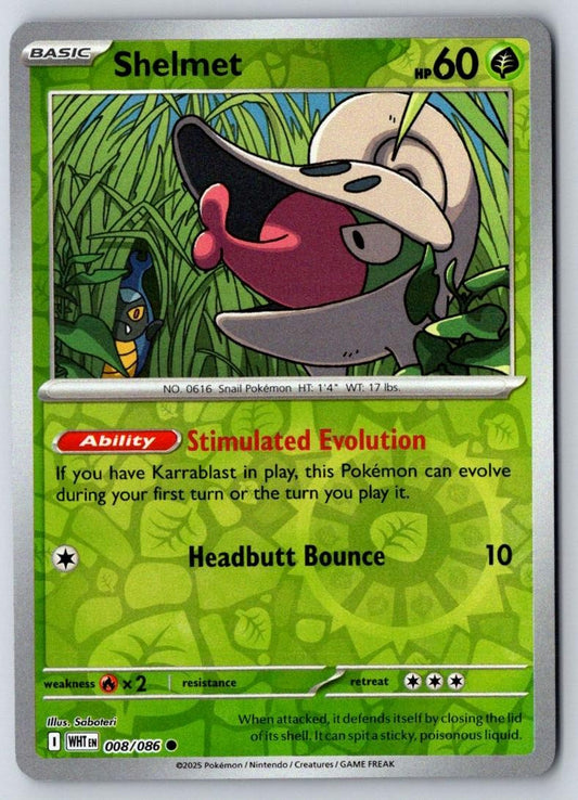 Shelmet 008/086 Common White Flare Pokemon Near Mint