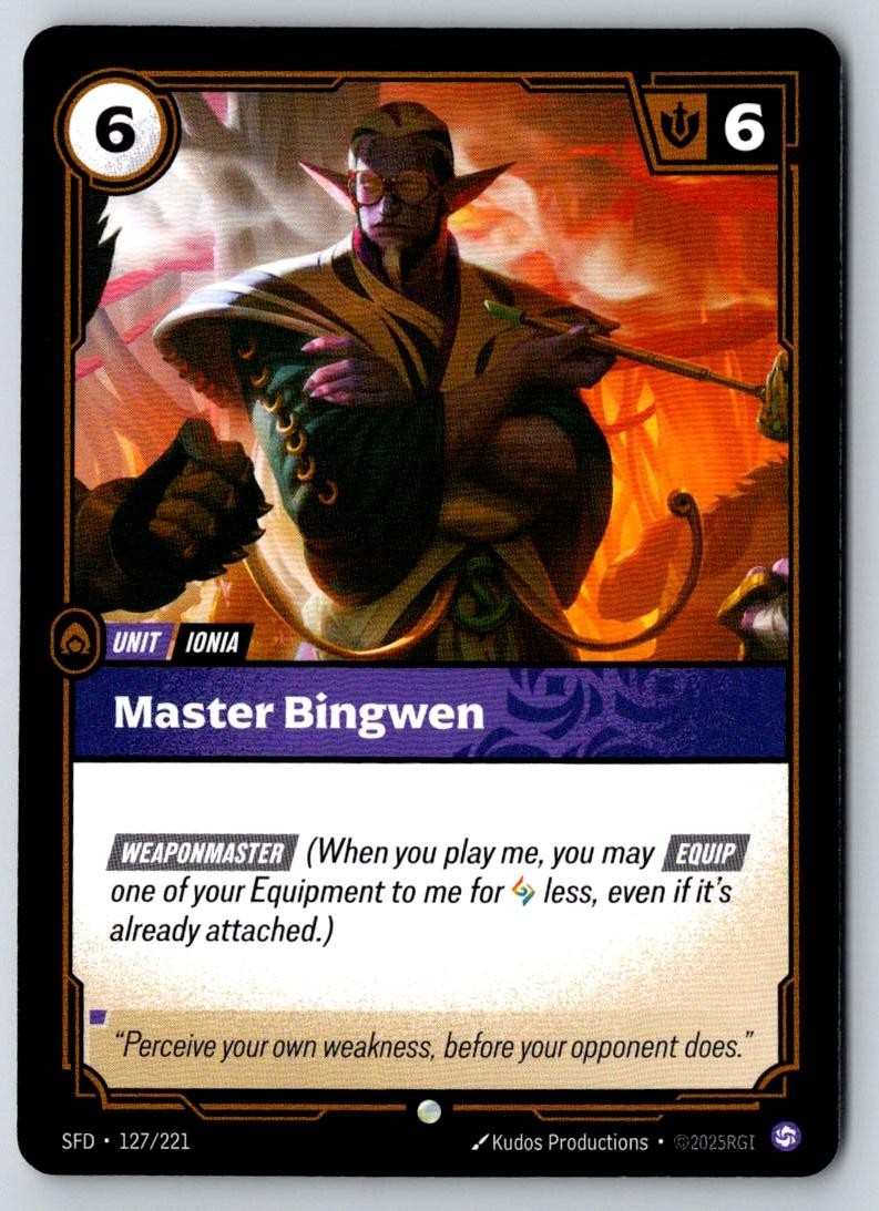 Master Bingwen 127/221 Common Spiritforged Riftbound Near Mint