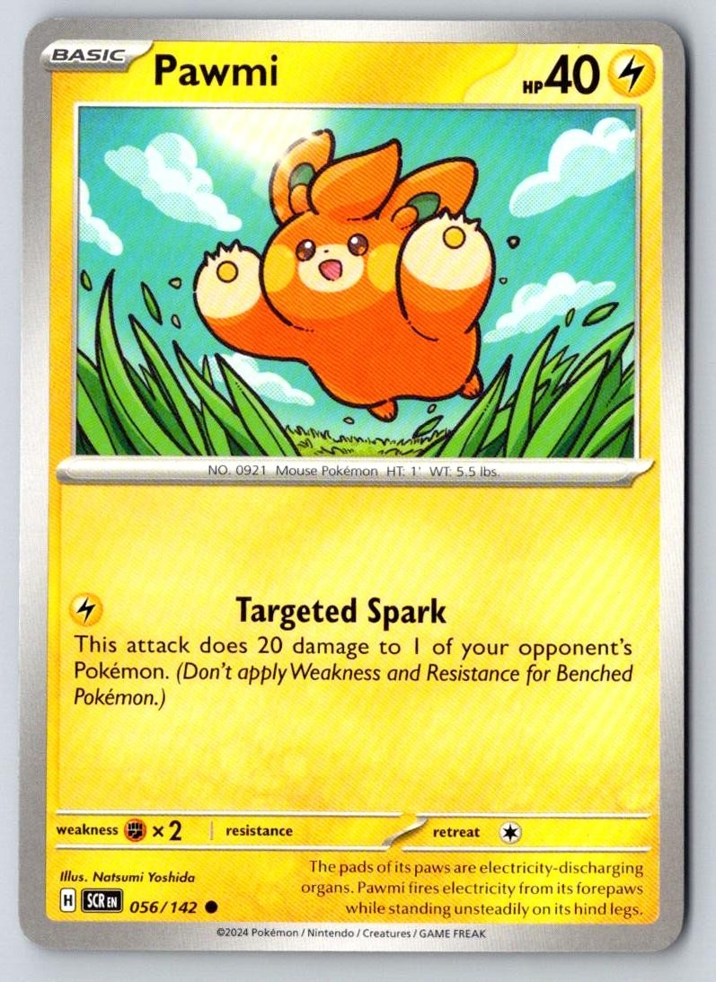 Pawmi 56/142 Common Stellar Crown Pokemon Near Mint