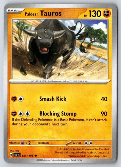 Paldean Tauros 101/191 Uncommon Surging Sparks Pokemon Near Mint