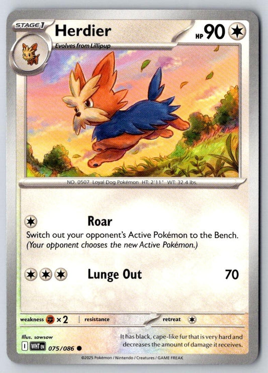 Herdier 075/086 Common White Flare Pokemon Near Mint