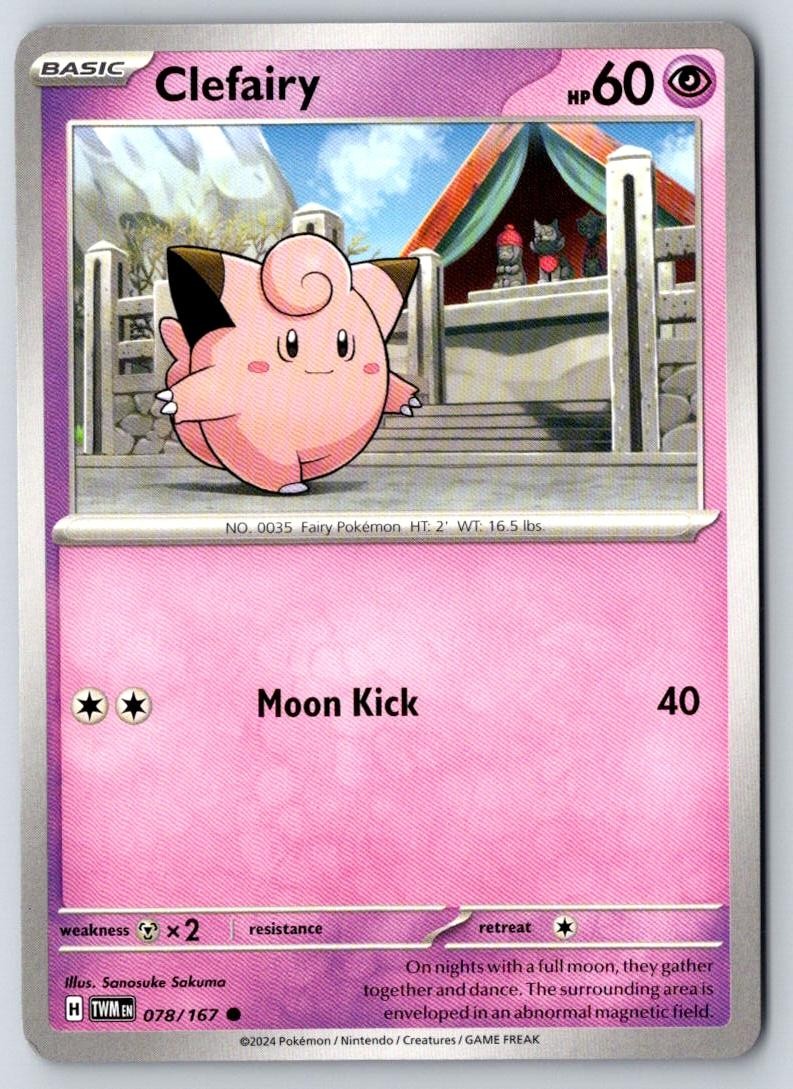 Clefairy 078/167 Common Twilight Masquerade Pokemon Near Mint