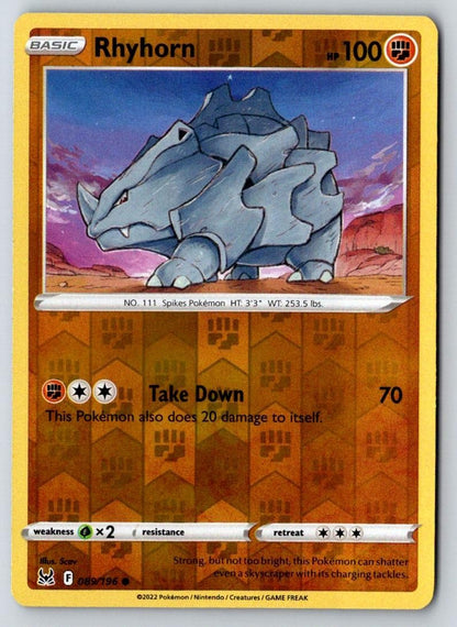 Rhyhorn 089/196 Common Lost Origin Pokemon Near Mint