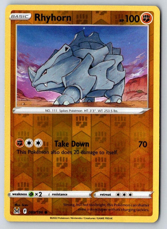 Rhyhorn 089/196 Common Lost Origin Pokemon Near Mint