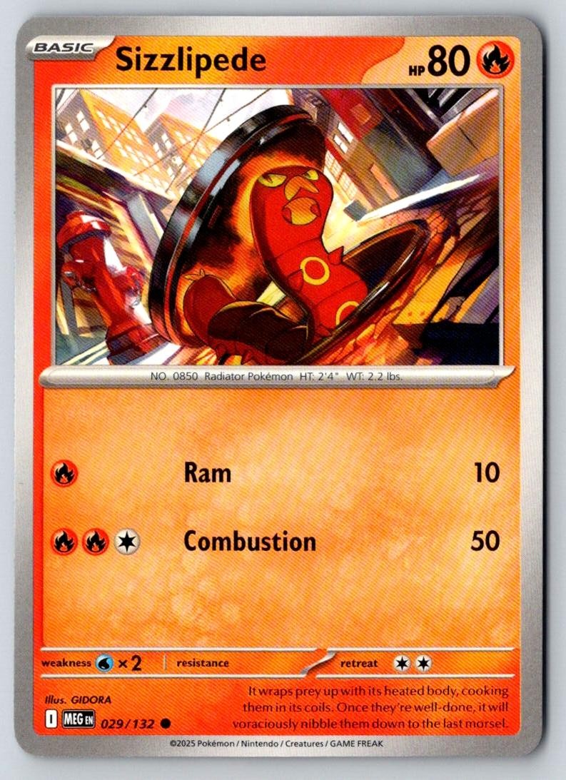 Sizzlipede 029/132 Common Mega Evolution Pokemon Near Mint