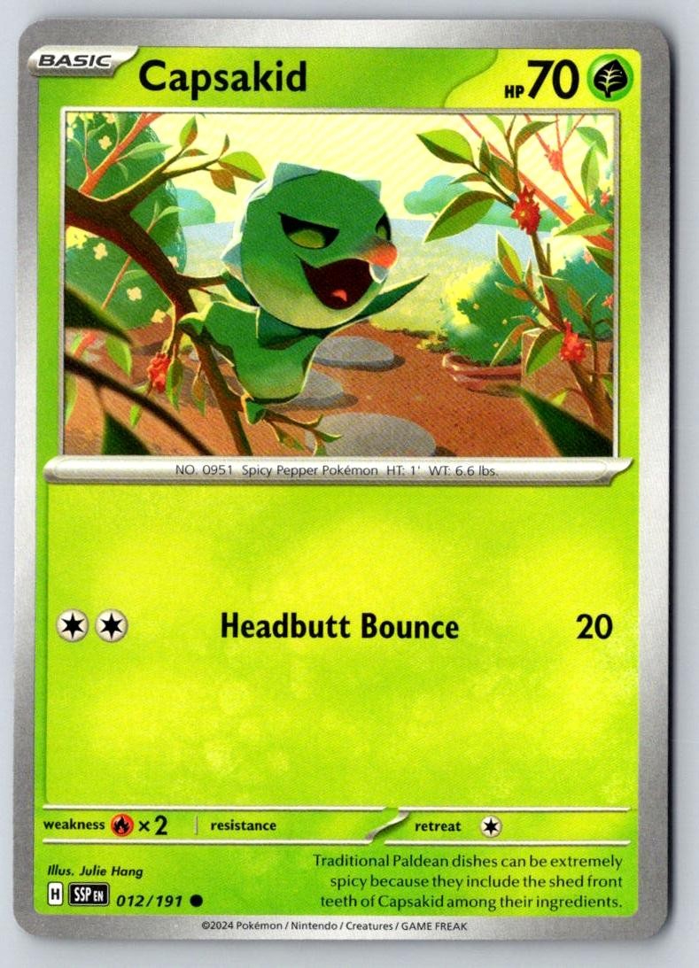 Capsakid 012/191 Common Surging Sparks Pokemon Near Mint