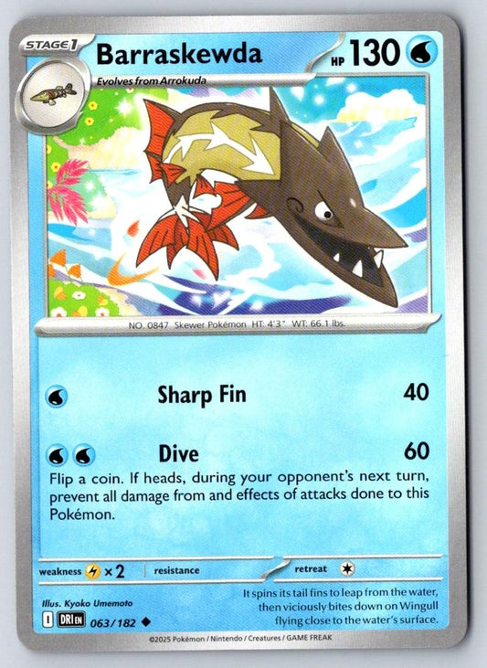 Barraskewda 063/182 Uncommon Destined Rivals Pokemon Near Mint