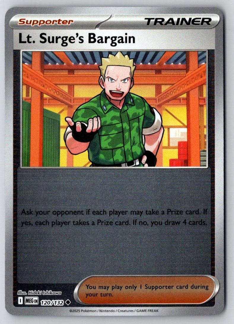 Lt. Surge's Bargain 120/132 Uncommon Mega Evolution Pokemon Near Mint
