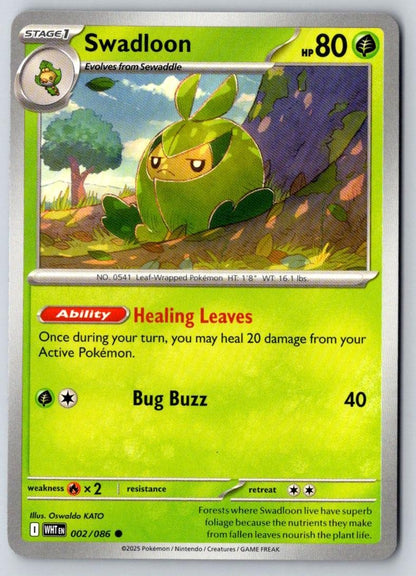 Swadloon 002/086 Common White Flare Pokemon Near Mint