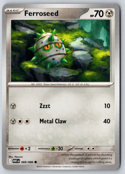 Ferroseed 068/086 Common White Flare Pokemon Near Mint
