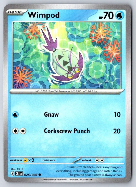 Wimpod 025/086 Common Chaos Rising Pokemon Near Mint