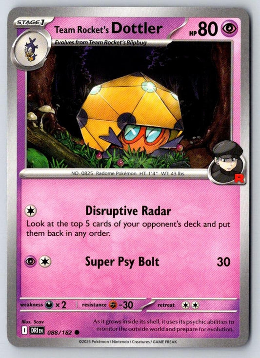 Team Rocket's Dottler 088/182 Common Destined Rivals Pokemon Near Mint