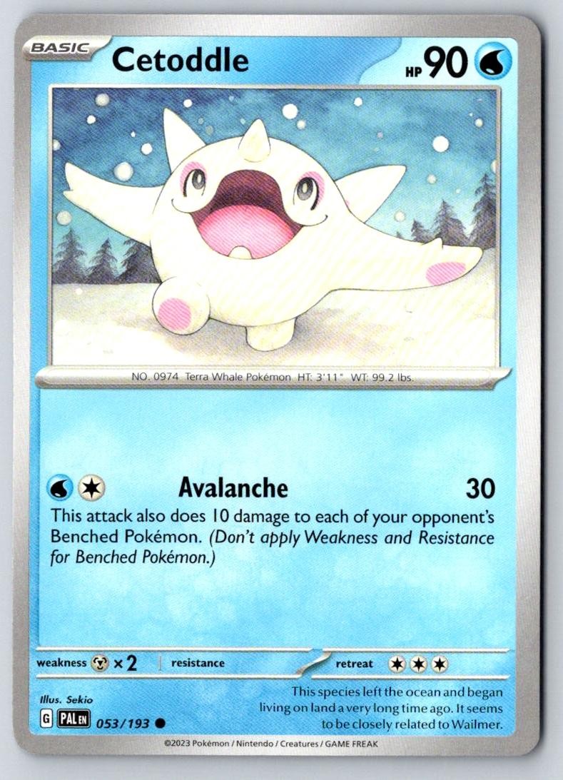 Cetoddle 053/193 Common Paldea Evolved Pokemon Near Mint