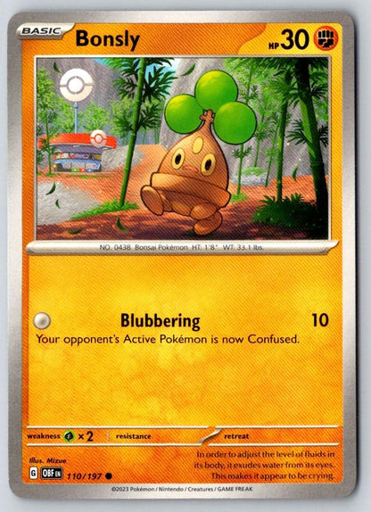Bonsly 110/197 Common Obsidian Flames Pokemon Near Mint