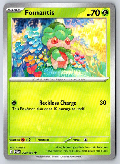 Fomantis 003/084 Common Pitch Black Pokemon Near Mint