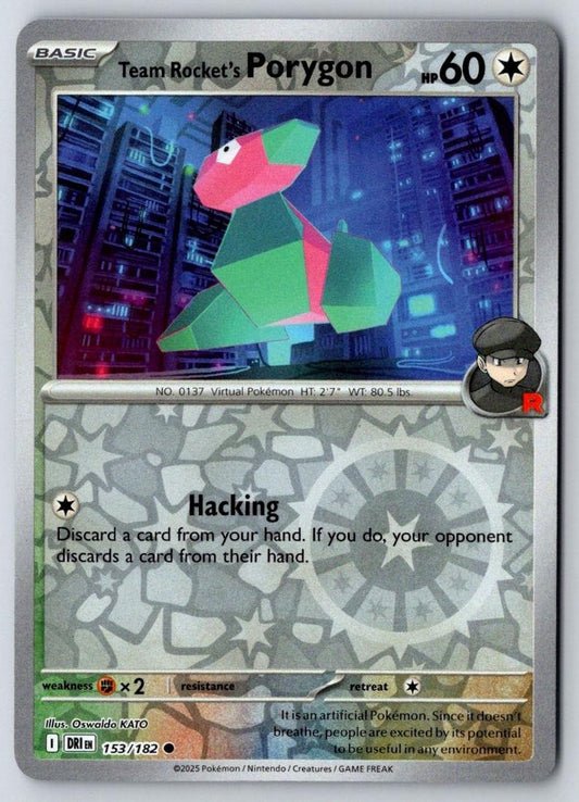 Team Rocket's Porygon 153/182 Common Destined Rivals Pokemon Near Mint