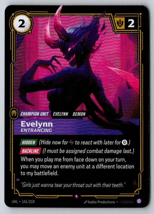 Evelynn - Entrancing 141/219 Rare Unleashed Riftbound Foil Near Mint