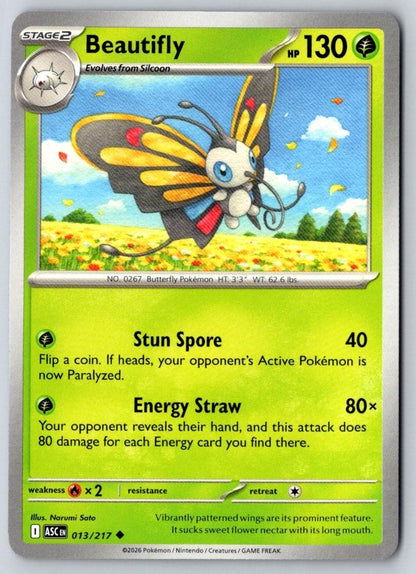 Beautifly 013/217 Uncommon Ascended Heroes Pokemon Near Mint