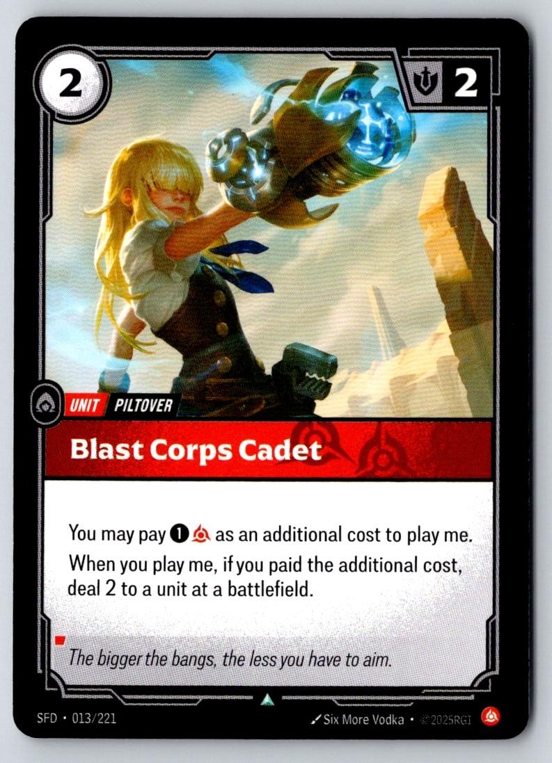 Blast Corps Cadet 013/221 Uncommon Spiritforged Riftbound Near Mint
