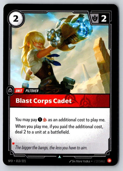 Blast Corps Cadet 013/221 Uncommon Spiritforged Riftbound Near Mint